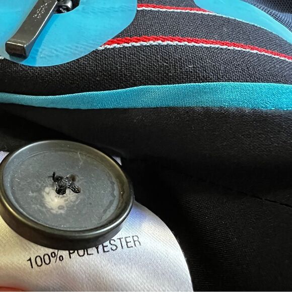 Argent Pinstripe Classic Single Breasted 2 Button Blazer Jacket Navy/Red Size 6 - Picture 10 of 10